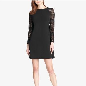 Tommy Hilfiger Black Dress with‎ Lace Sleeves
